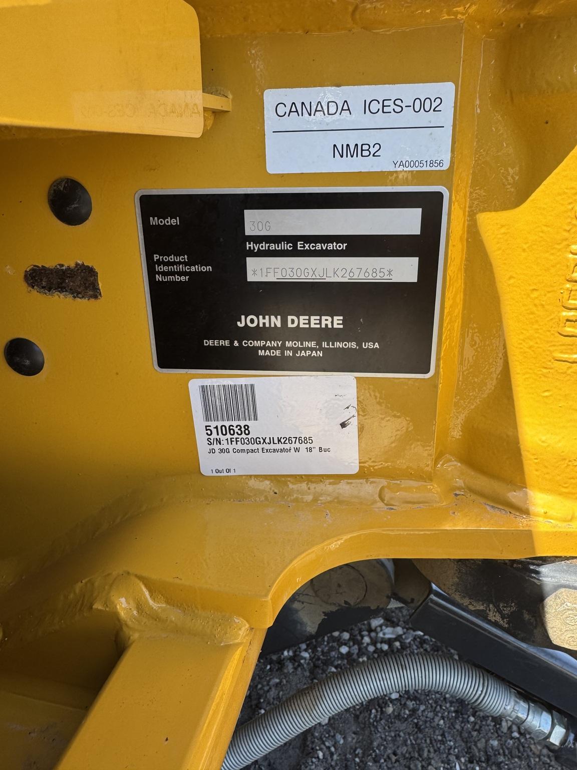 2020 John Deere 30G Image