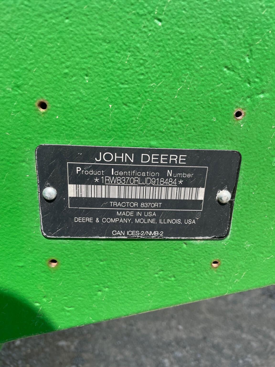2018 John Deere 8370RT Image