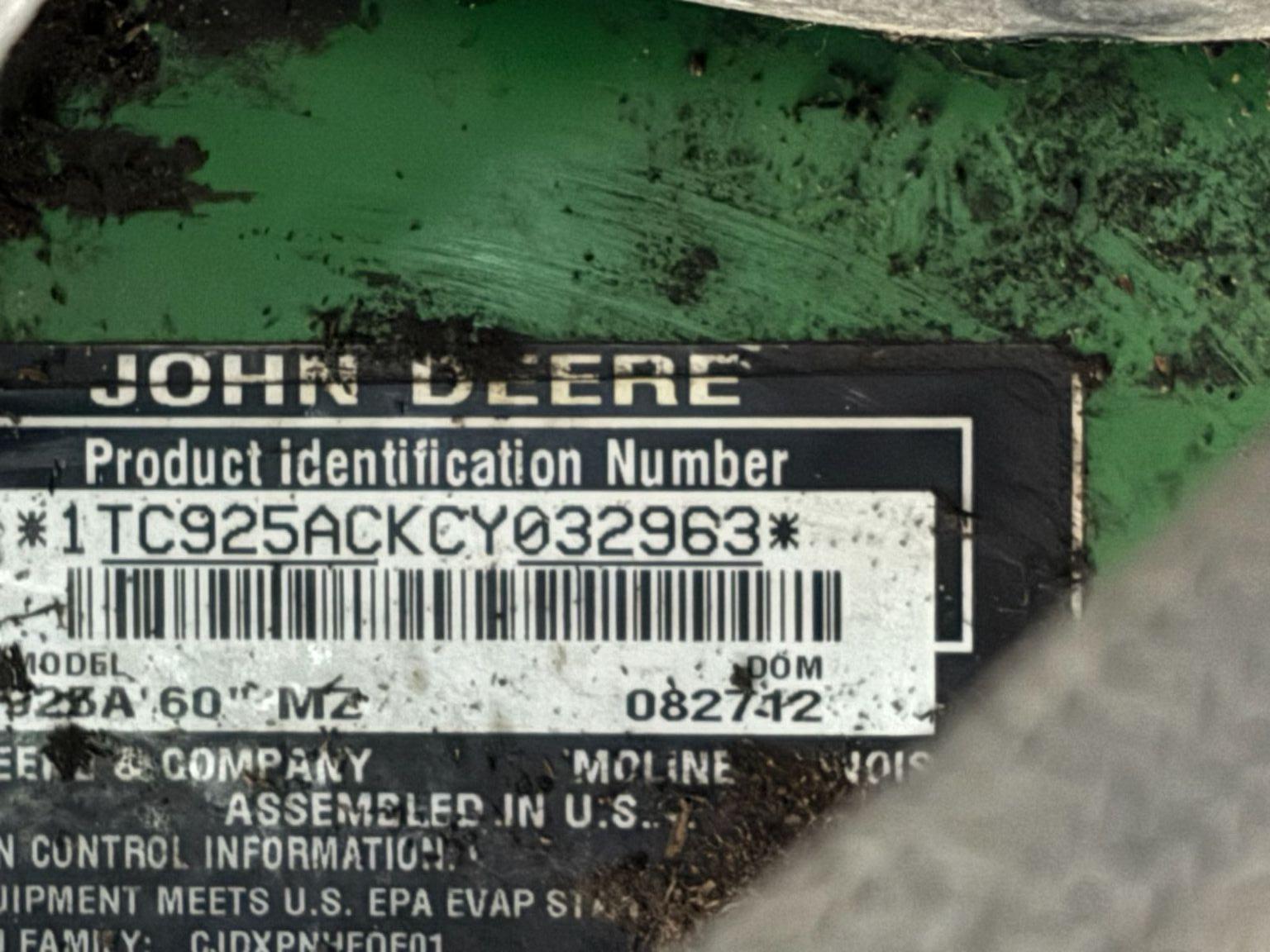 2012 John Deere Z925A Image