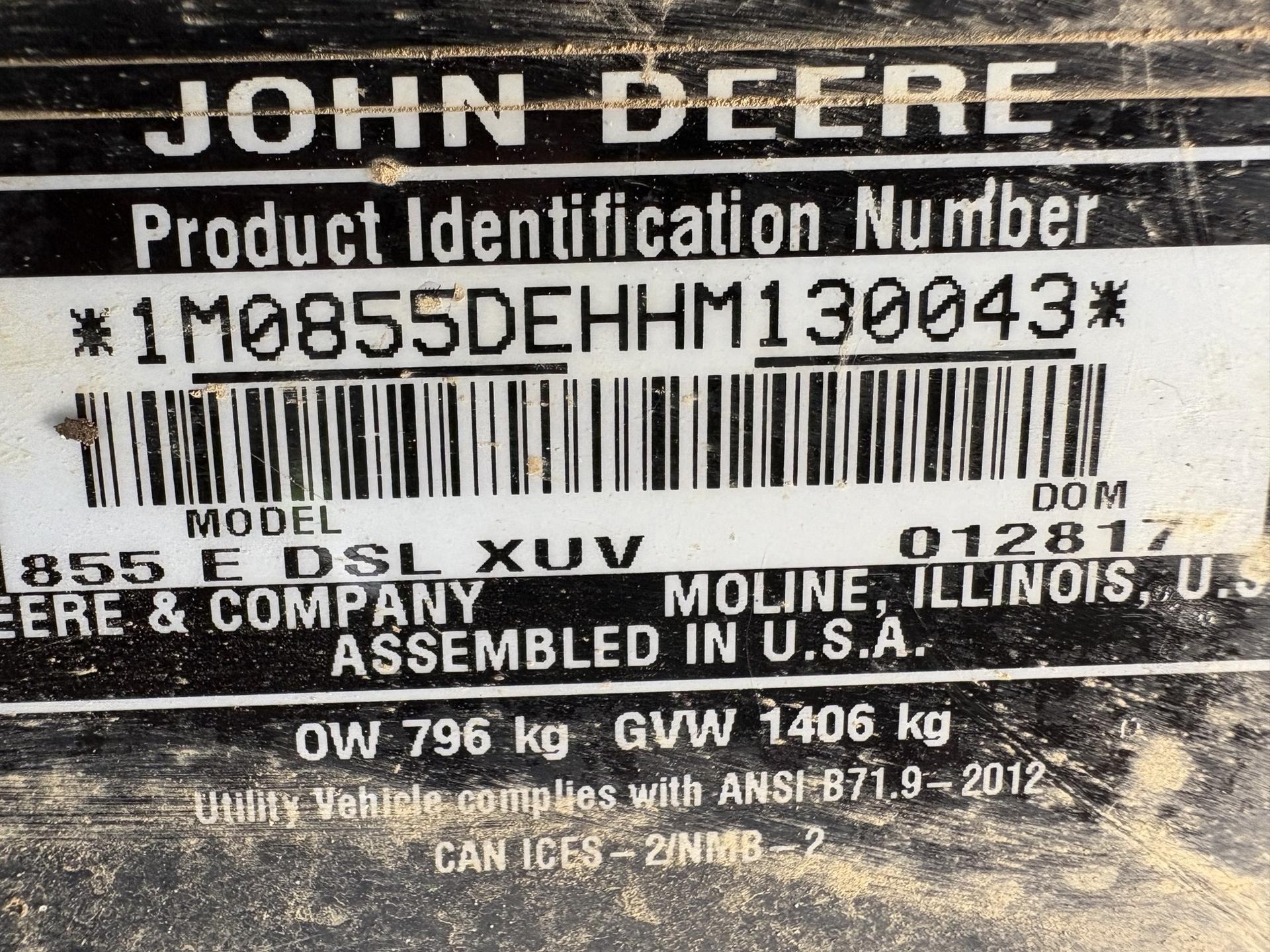 2017 John Deere XUV 855D Image