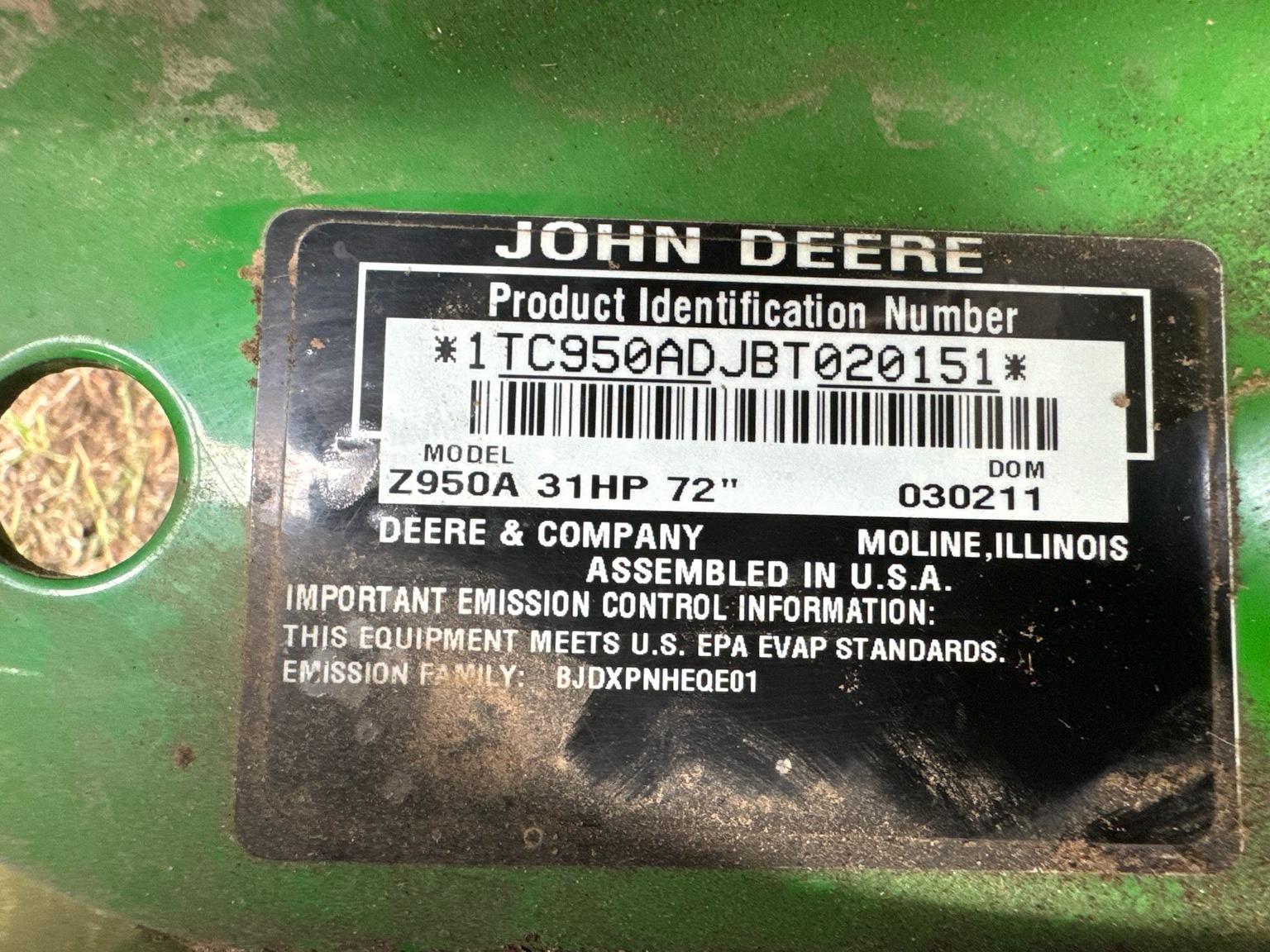 2011 John Deere Z950A Image