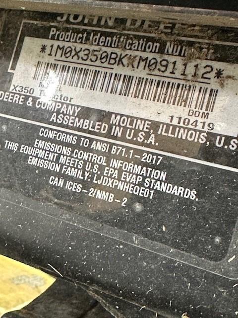 2019 John Deere X350 Image