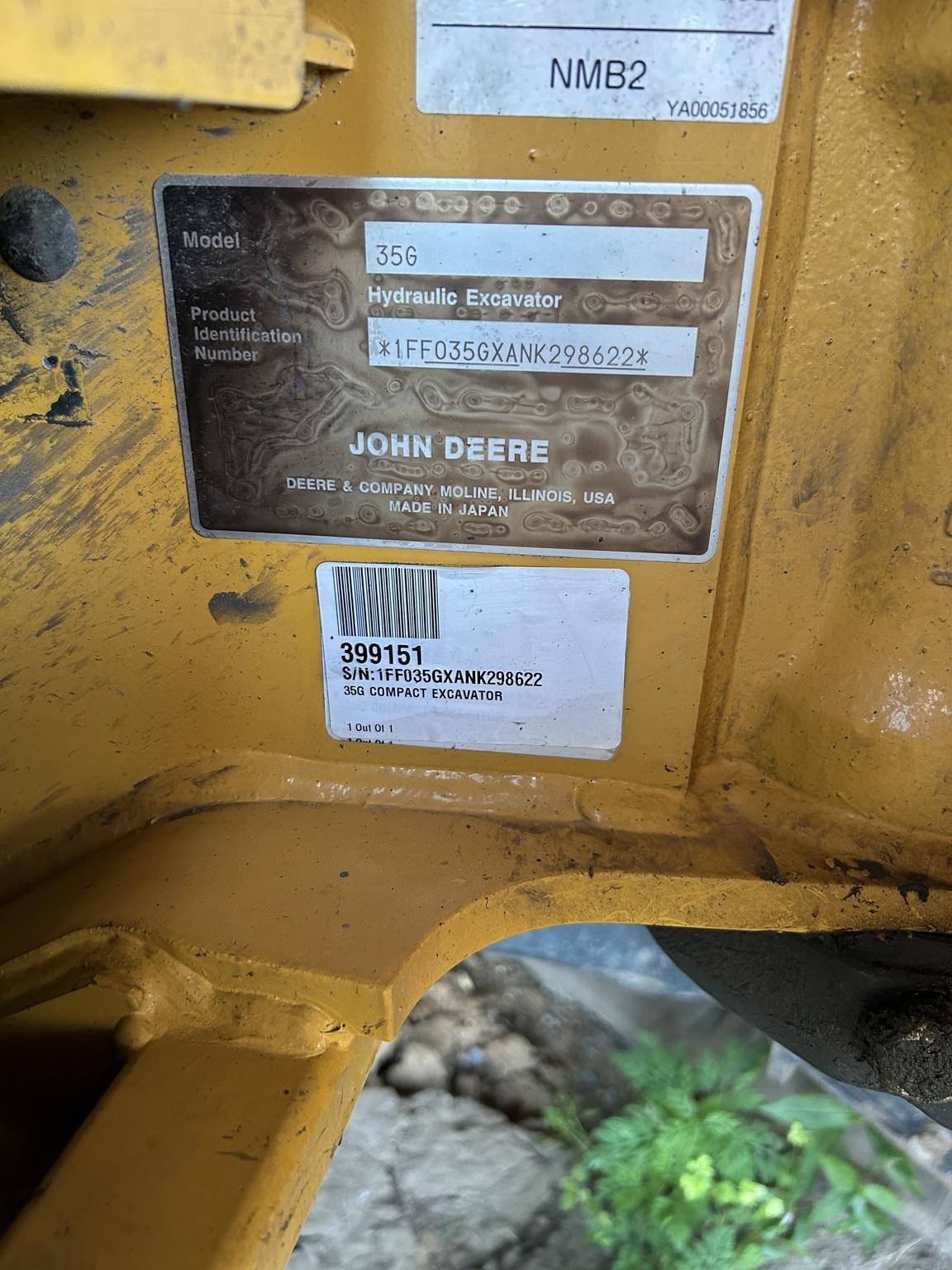 2022 John Deere 35G Image