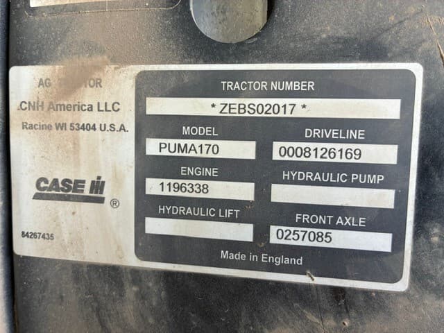 2014 Case IH Puma 170 Image