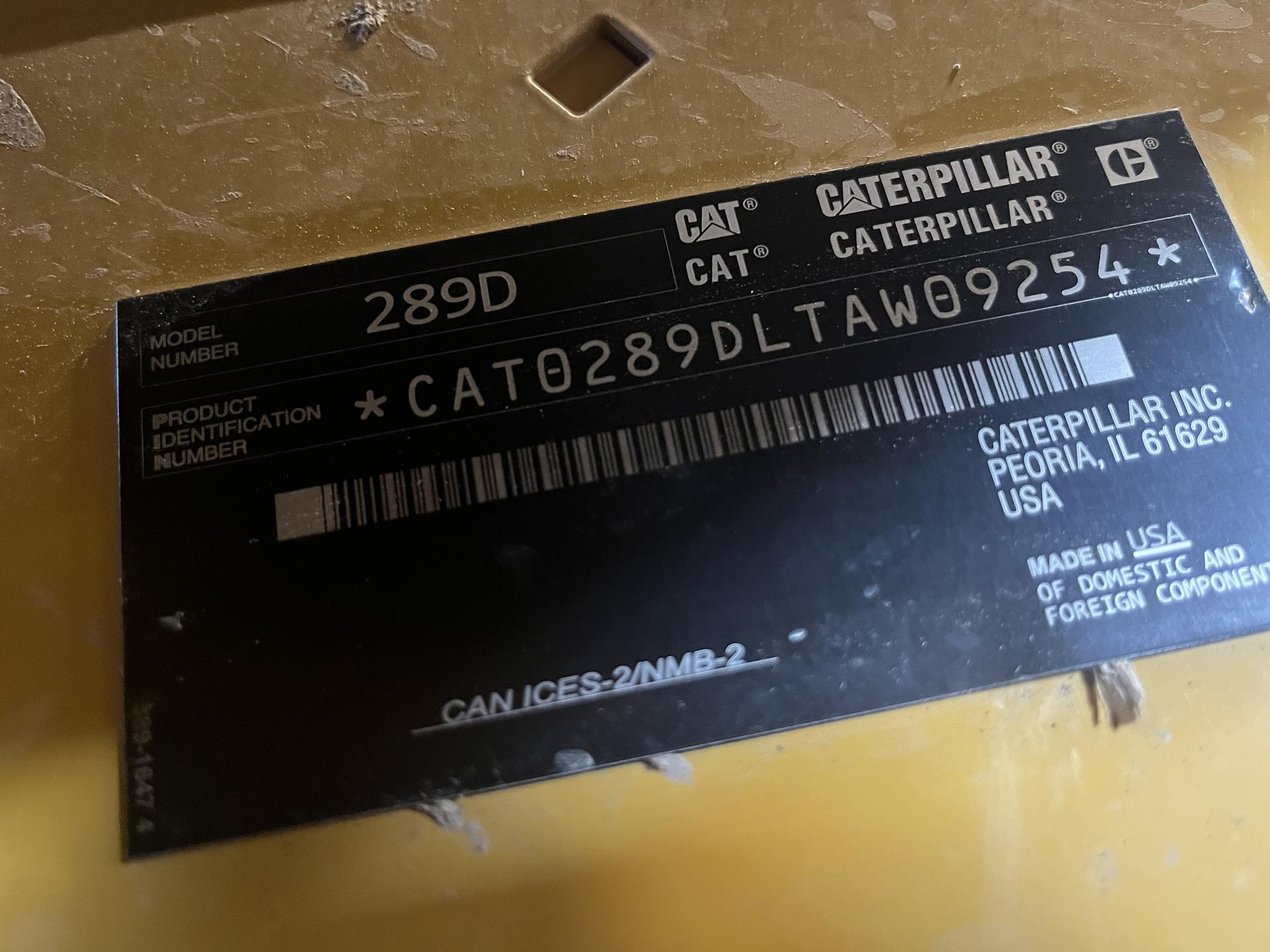 2018 Caterpillar 289D Image