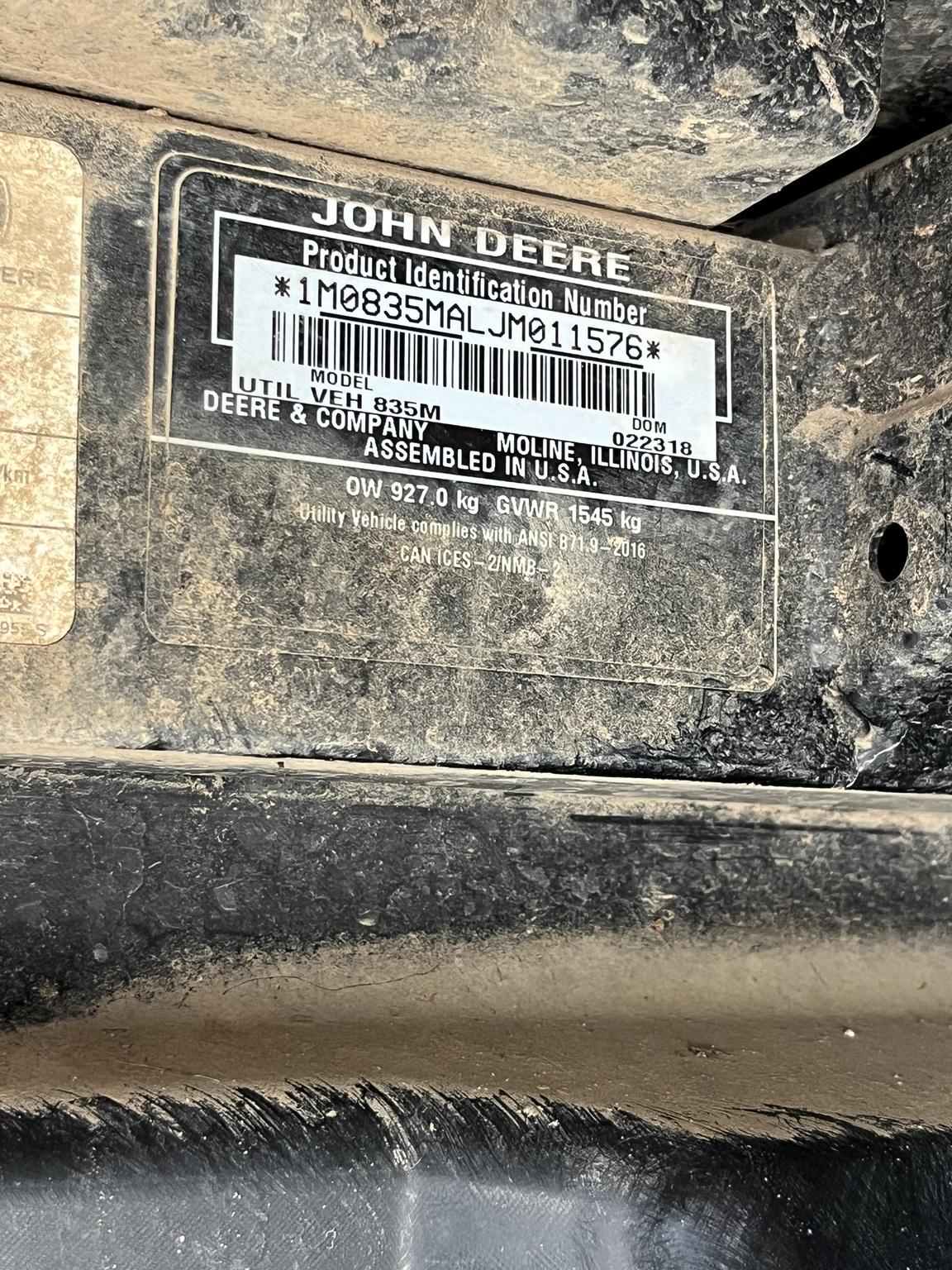 2018 John Deere XUV 835M Image