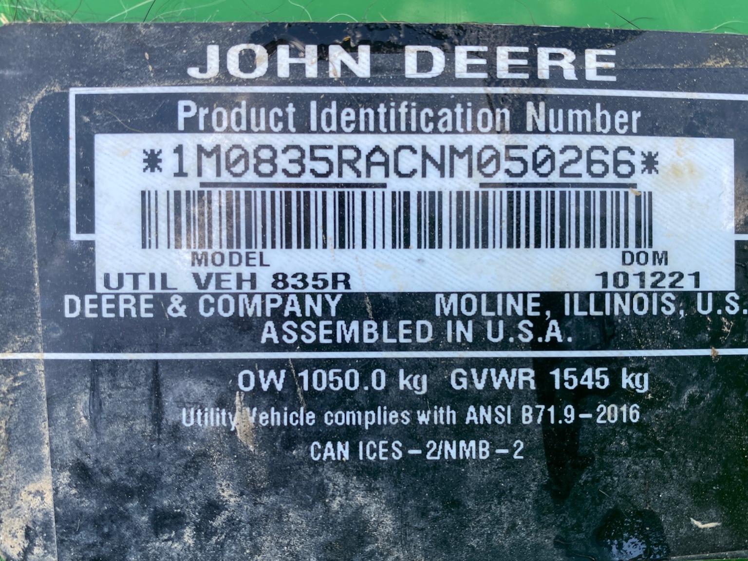 2022 John Deere XUV 835R Image