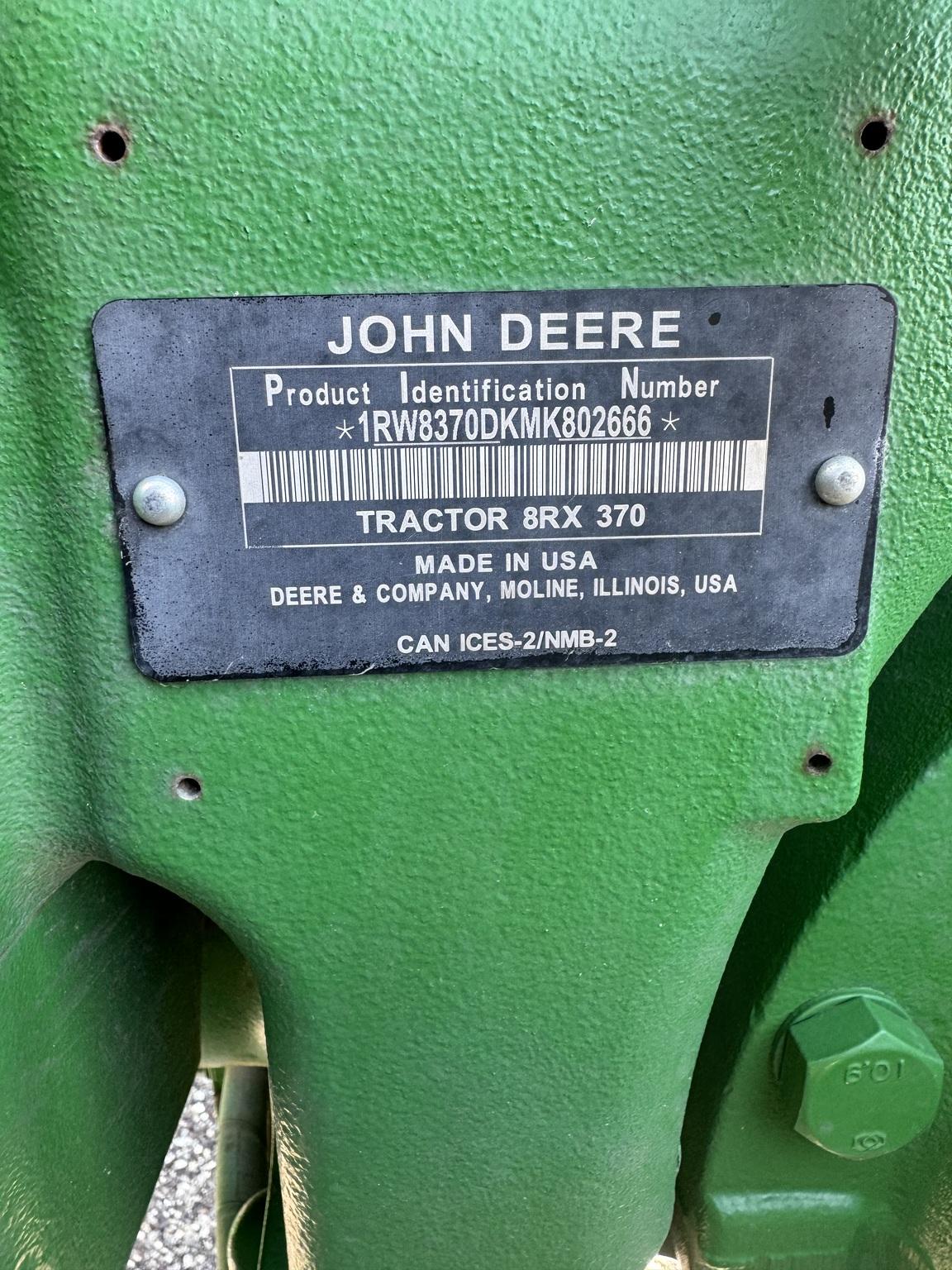 2021 John Deere 8RX 370 Image