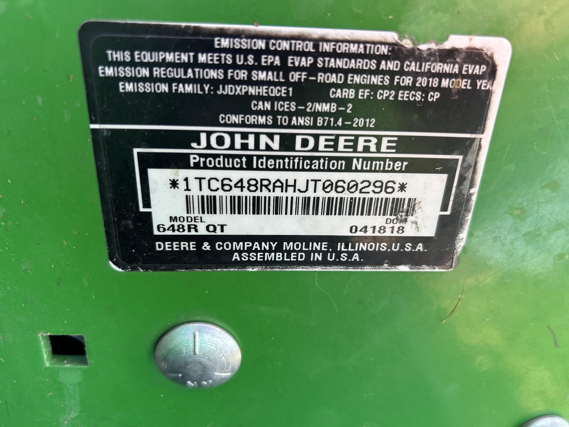 2018 John Deere 648R Image