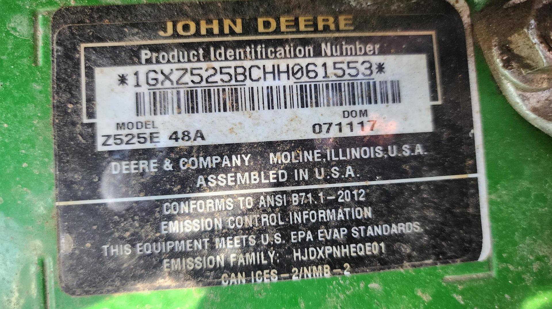 2017 John Deere Z525E Image