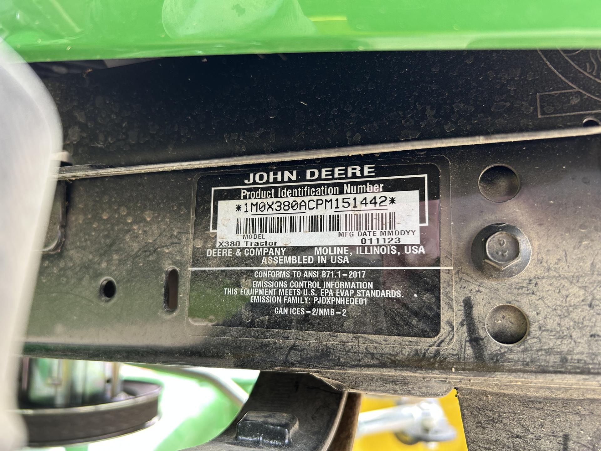 2023 John Deere X380 Image