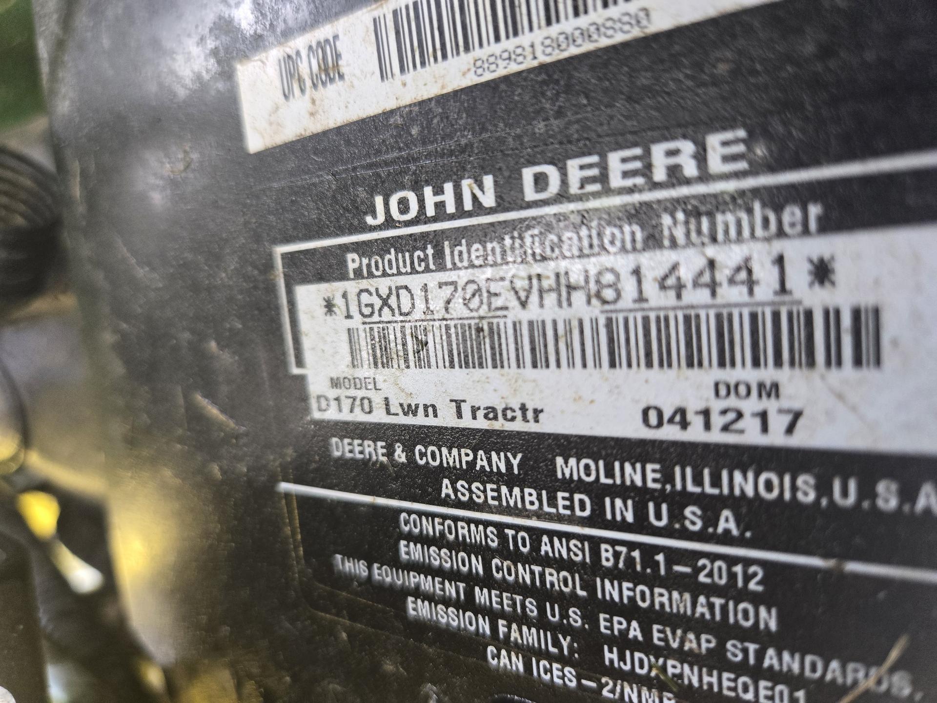 2017 John Deere D170 Image