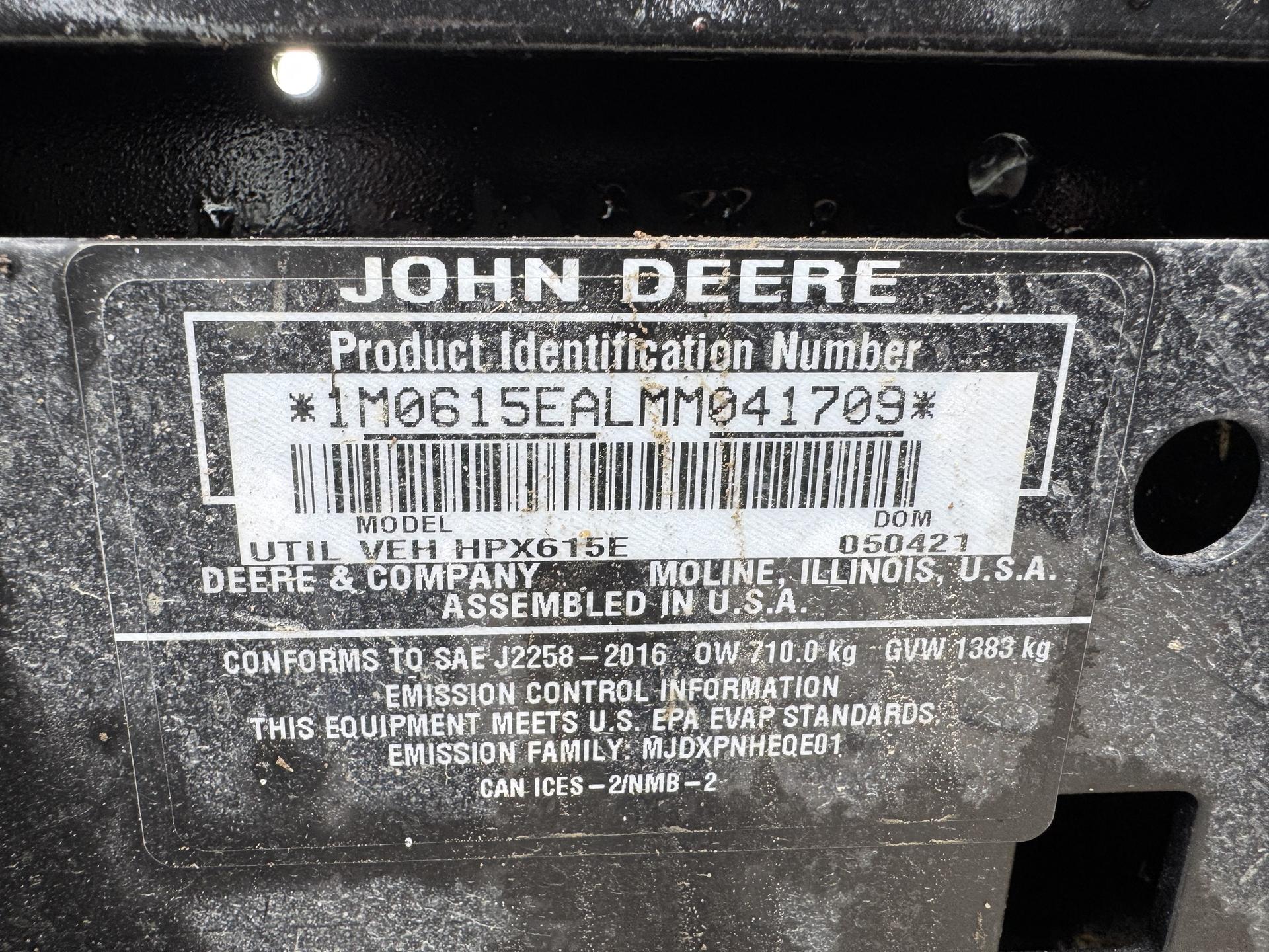 2021 John Deere HPX 615E Image