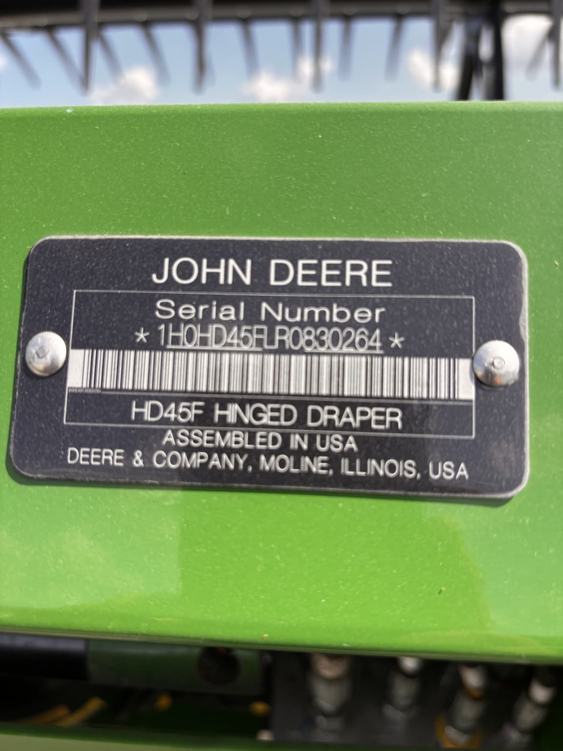 2024 John Deere HD45F Image