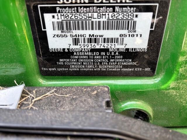 2011 John Deere Z655 Image