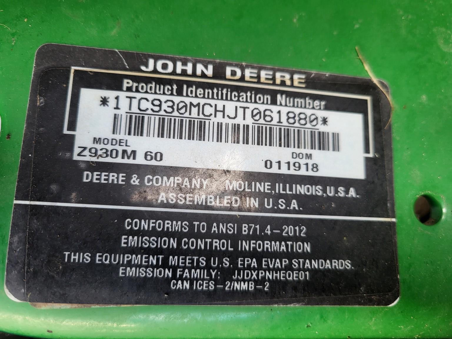 2018 John Deere Z930M Image
