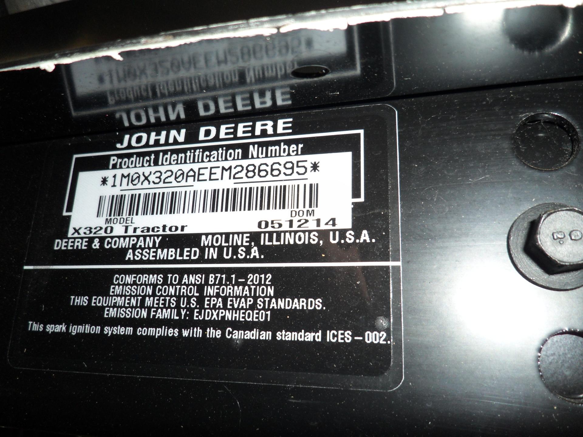 2014 John Deere X320 Image