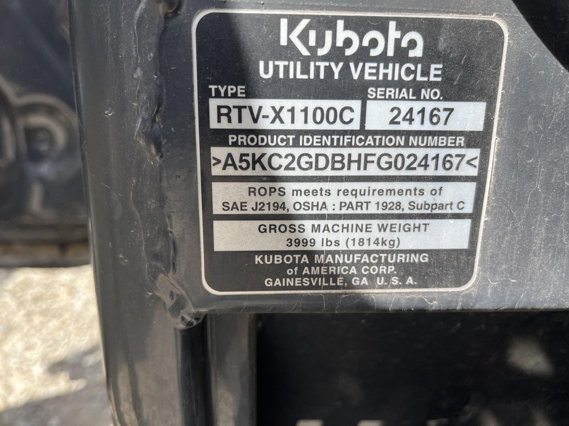 2018 Kubota RTV-X1100 Image