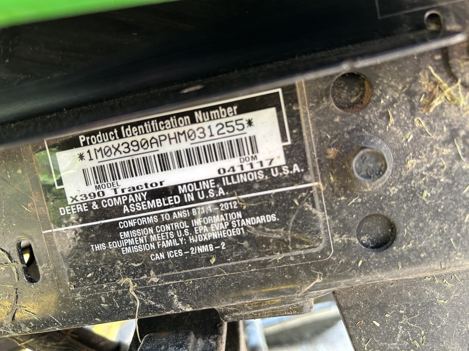 2017 John Deere X390 Image