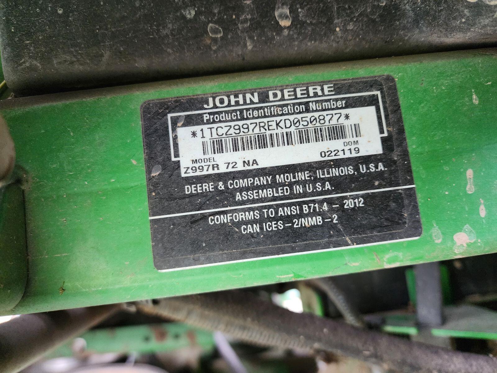 2019 John Deere Z997R Image