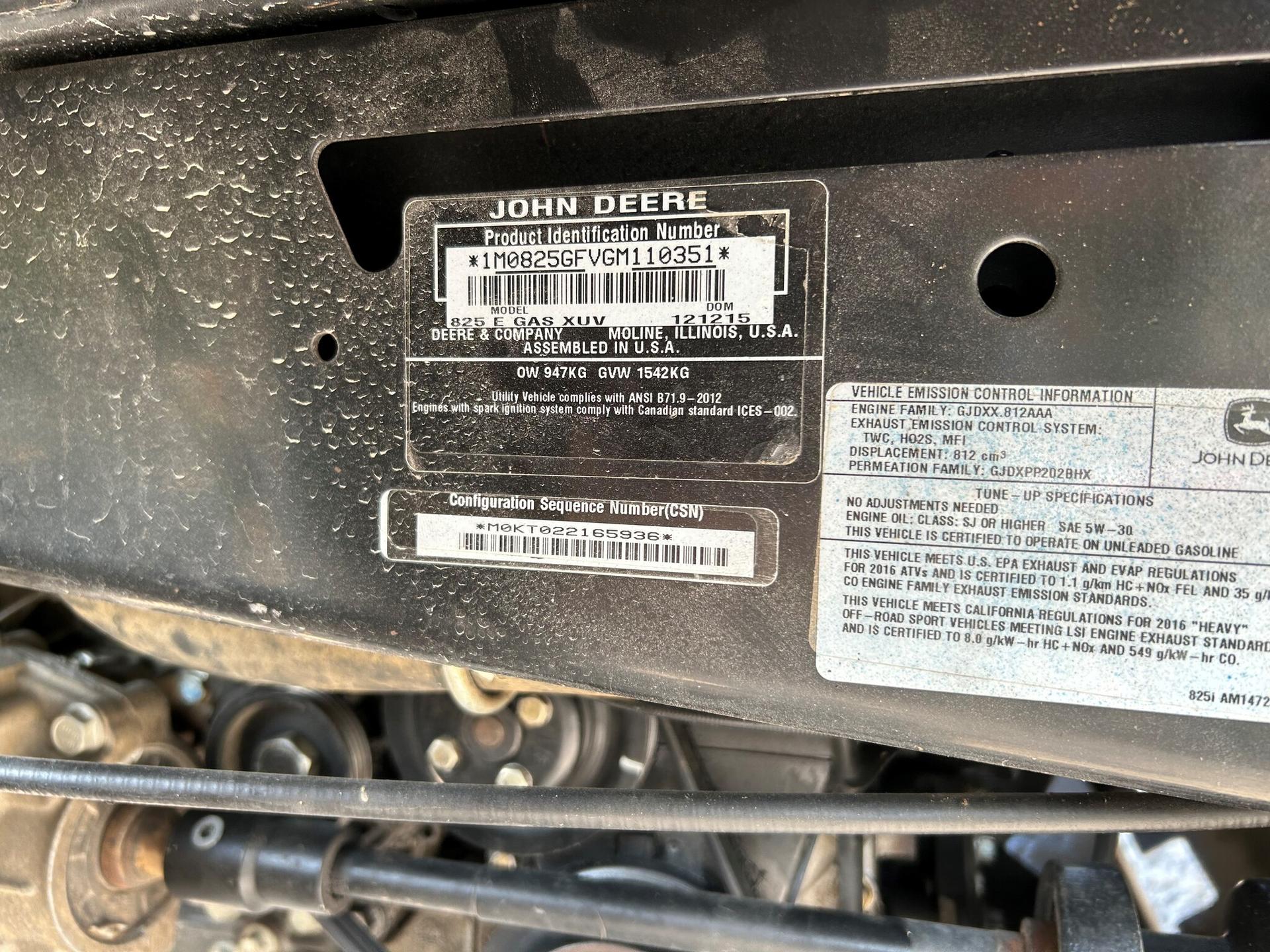 2016 John Deere XUV 825I S4 Image