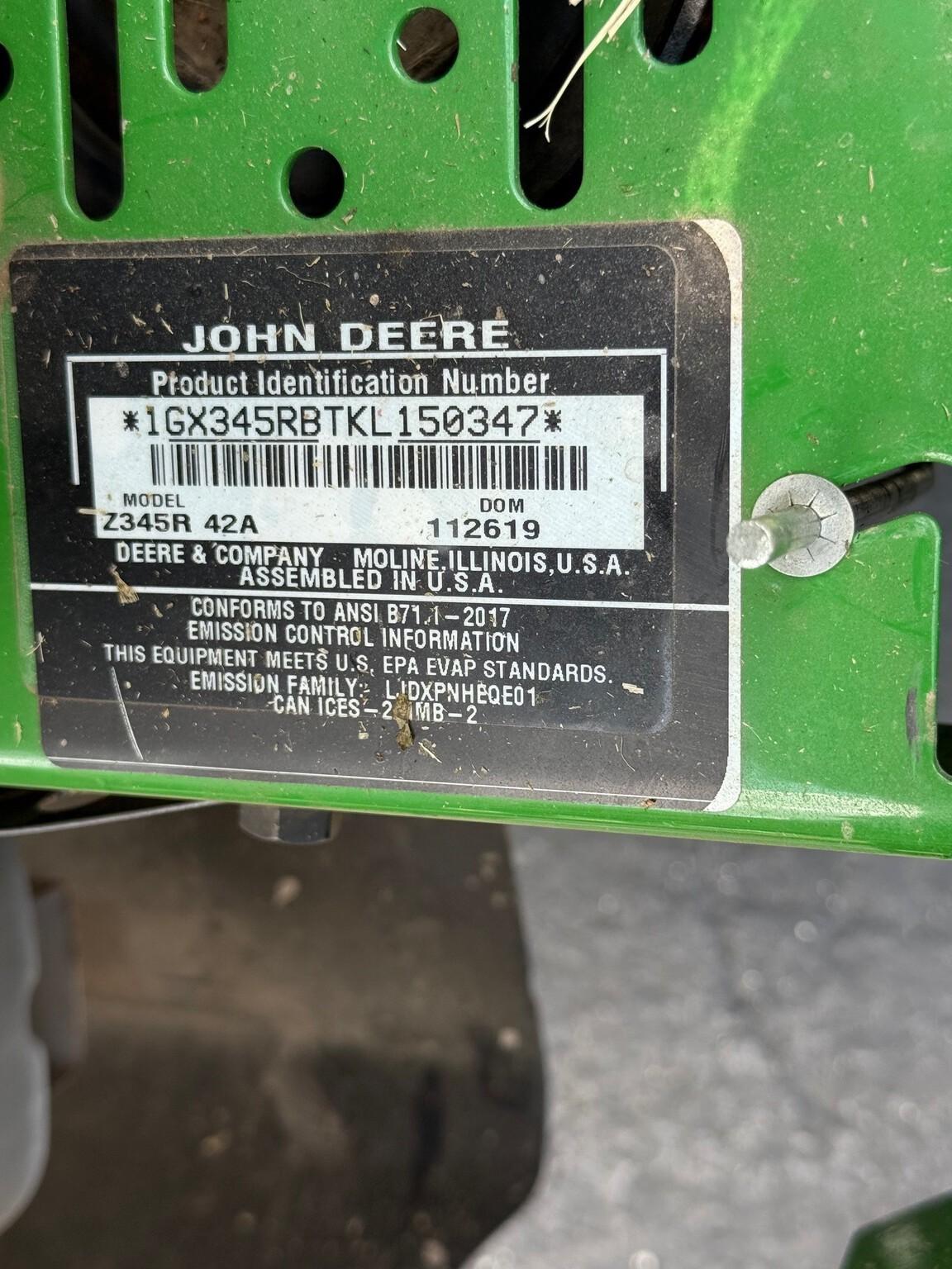 2020 John Deere Z345R Image