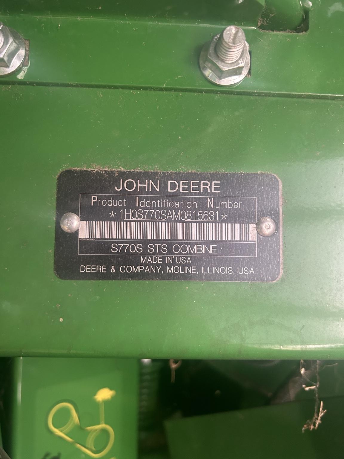 2021 John Deere S770 Image