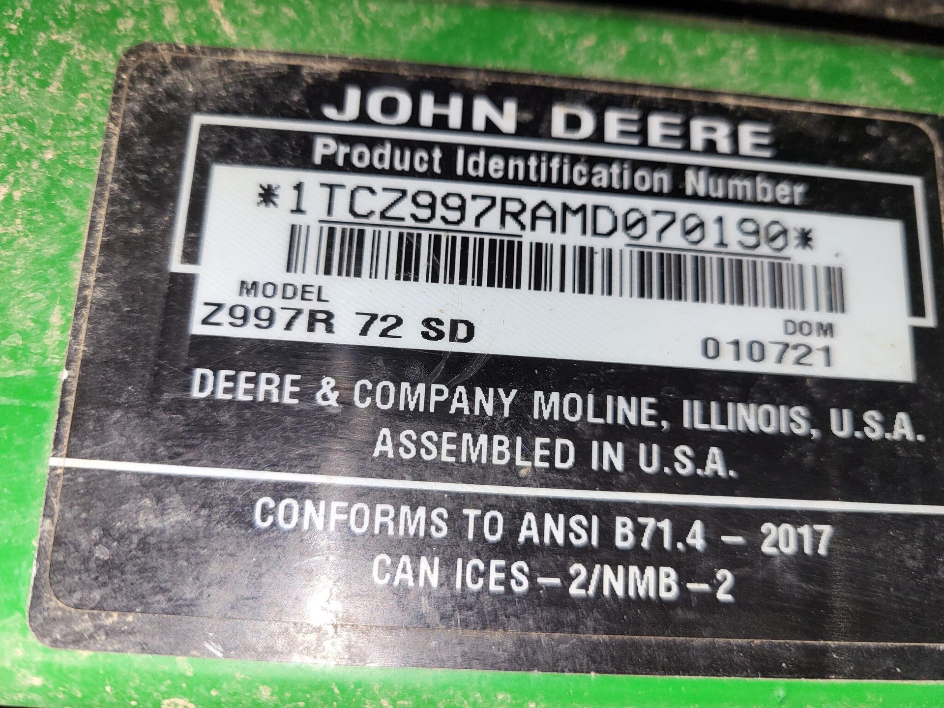 2021 John Deere Z997R Image