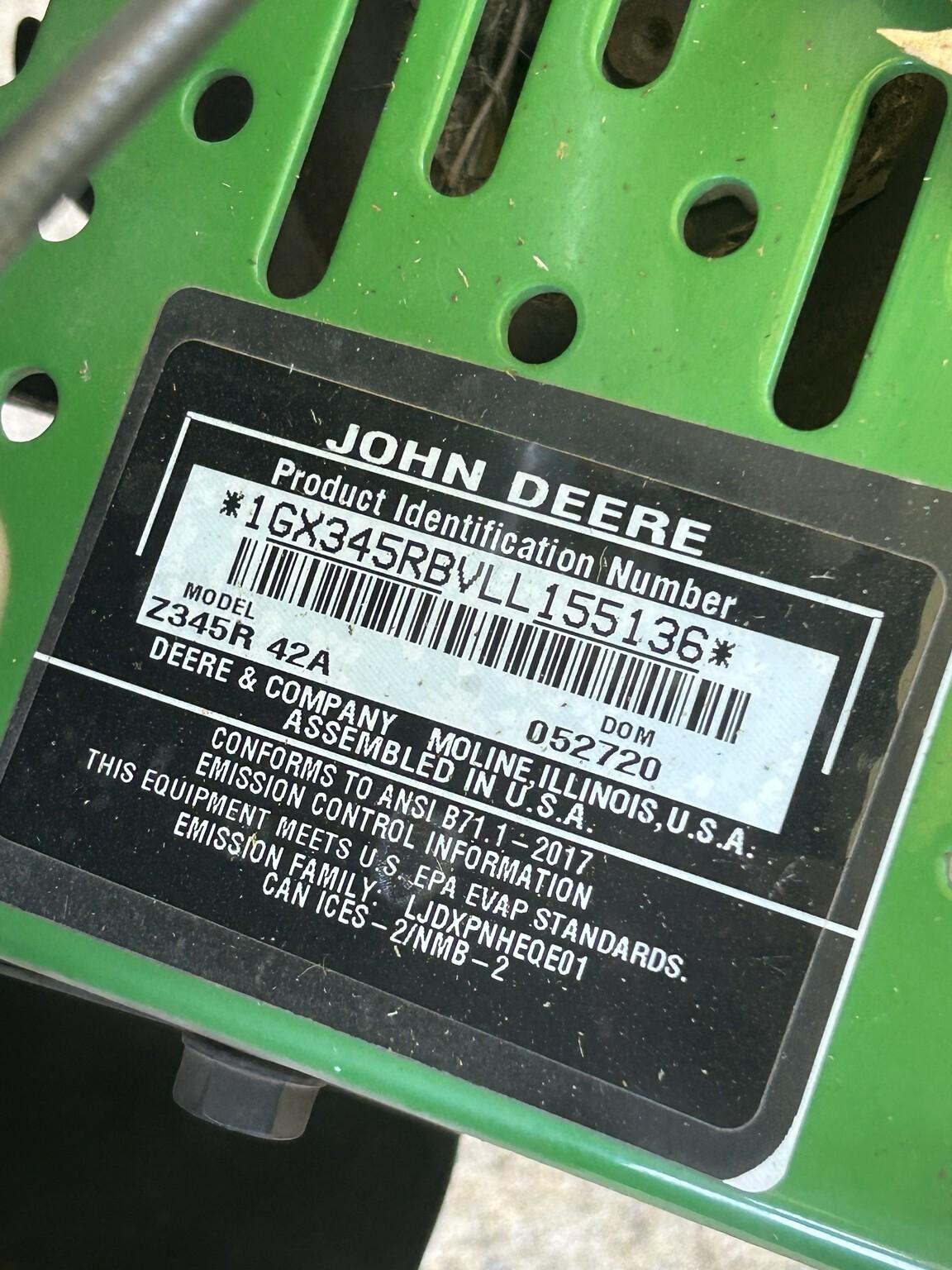 2020 John Deere Z345R Image