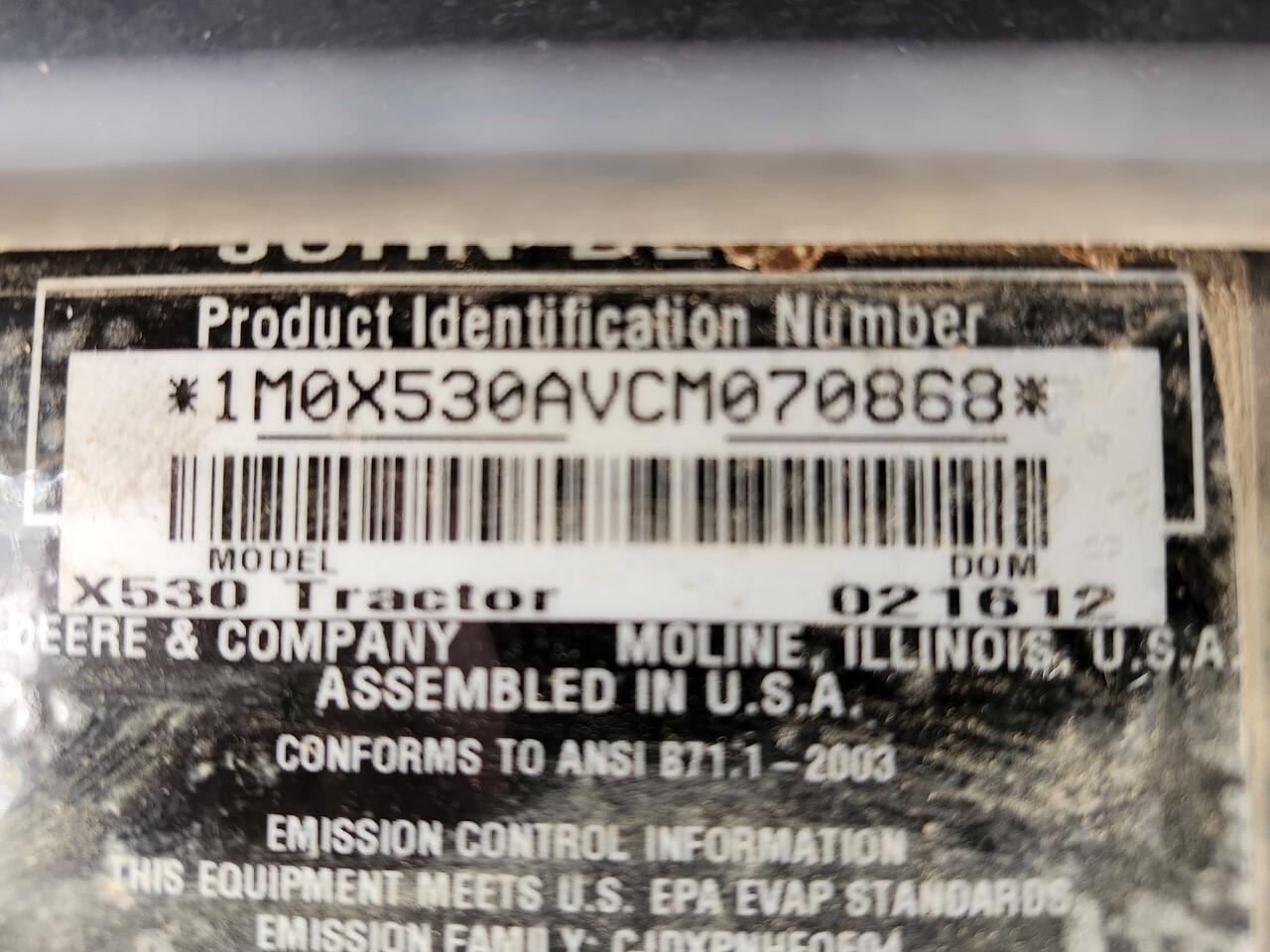 2012 John Deere X530 Image
