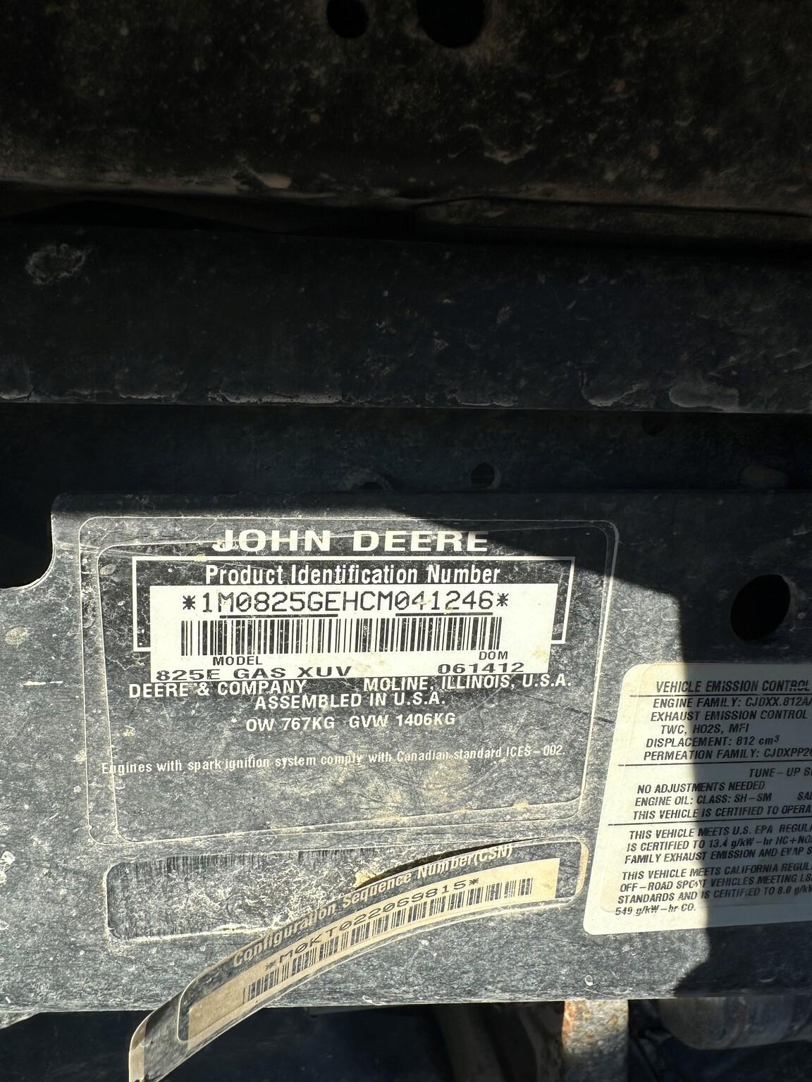 2012 John Deere XUV 825i
